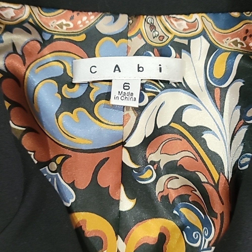 CAbi Black Double Breasted Lined Blazer Style#690 Size 6 - Picture 8 of 14